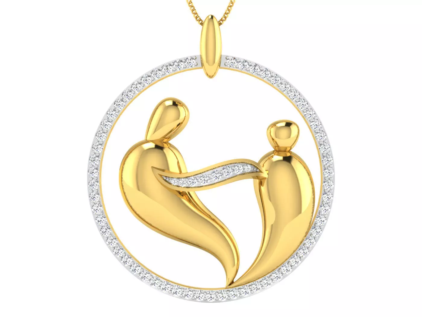 Solitaire Women Pendant 3dm STL OBJ FBX Renders Details 3D print model_0