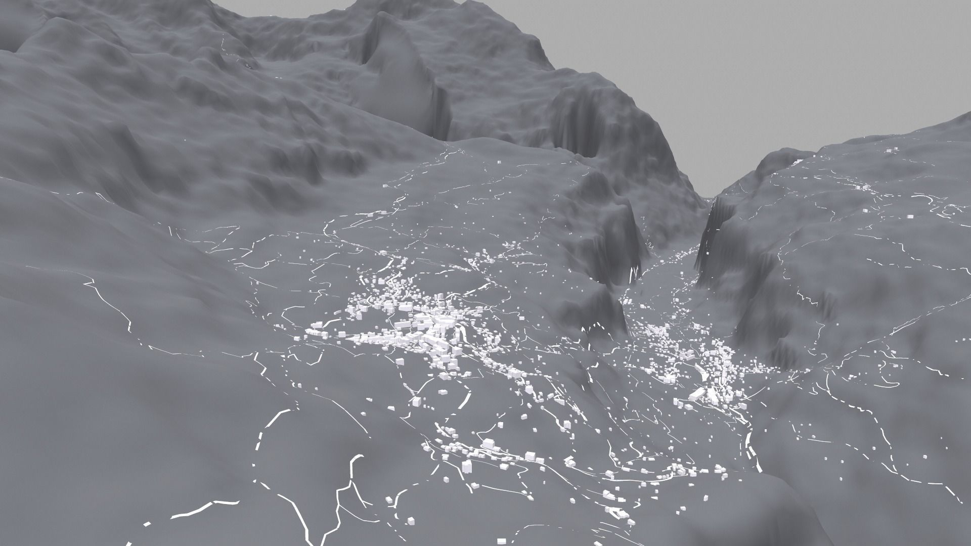 Mountain landscape and cityscape Lauterbrunnen Switzerland 3D model_8