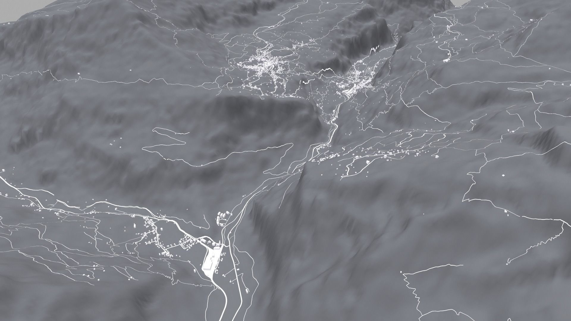Mountain landscape and cityscape Lauterbrunnen Switzerland 3D model_9