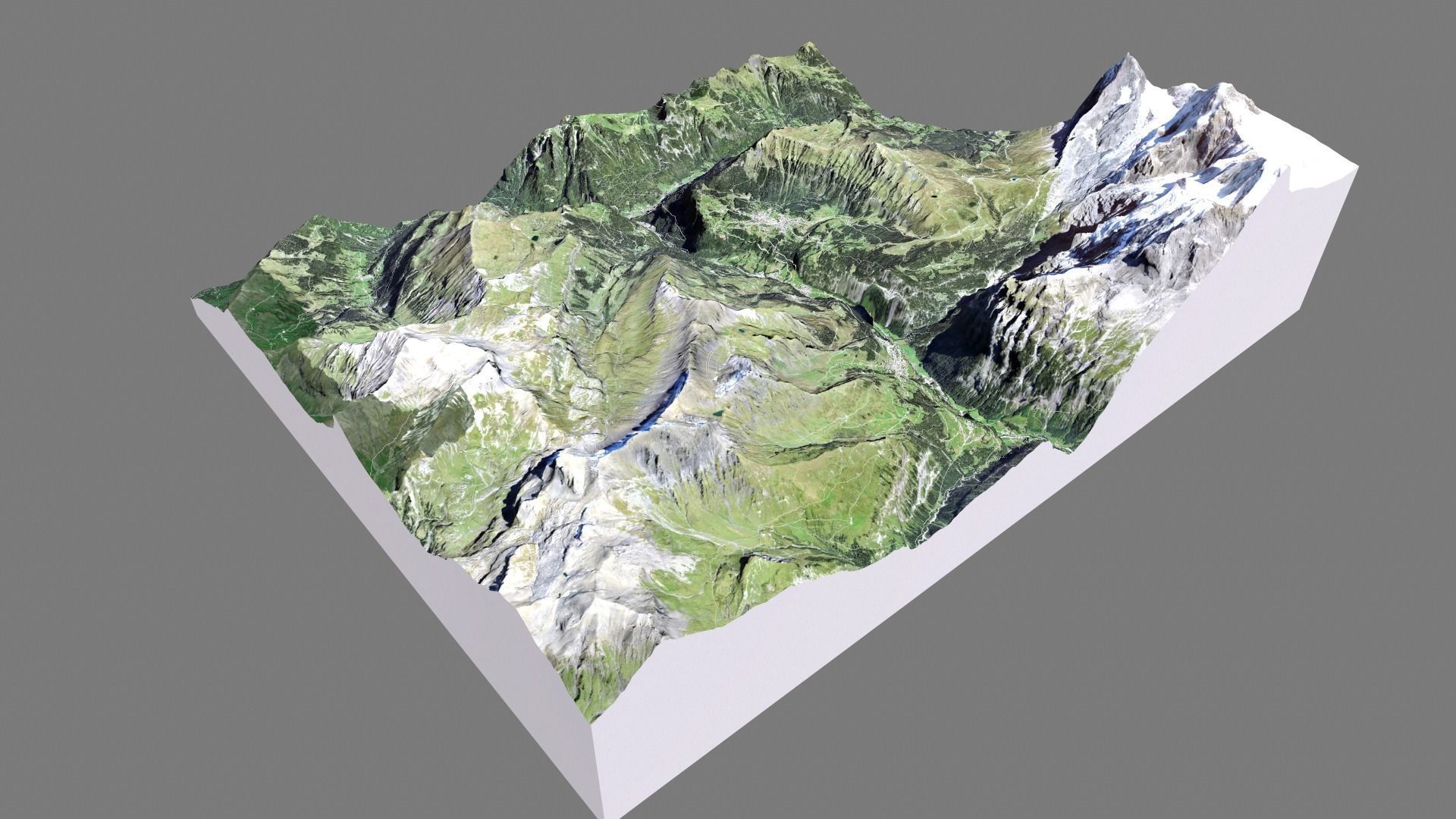 Mountain landscape and cityscape Lauterbrunnen Switzerland 3D model_11