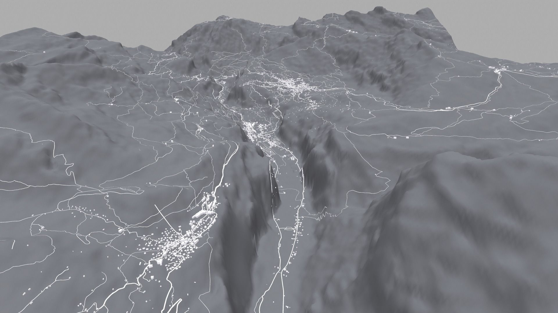 Mountain landscape and cityscape Lauterbrunnen Switzerland 3D model_10