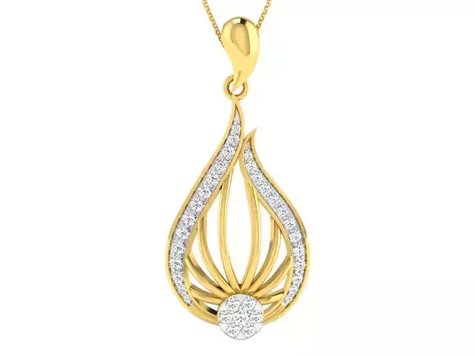 Solitaire Women Pendant 3dm STL OBJ FBX Renders Details