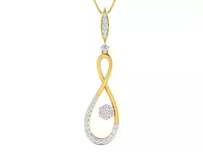 Solitaire Women Pendant 3dm STL OBJ FBX Renders Details