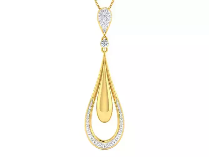Solitaire Women Pendant 3dm STL OBJ FBX Renders Details