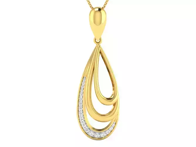 Solitaire Women Pendant 3dm STL OBJ FBX Renders Details