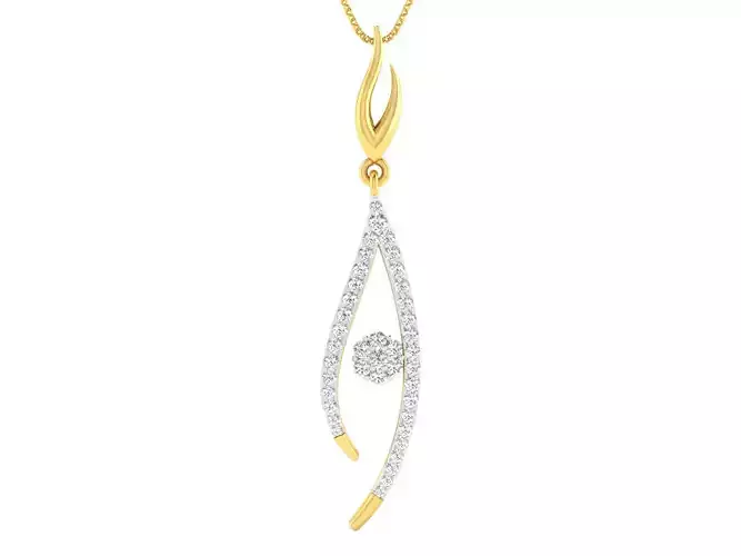 Solitaire Women Pendant 3dm STL OBJ FBX Renders Details