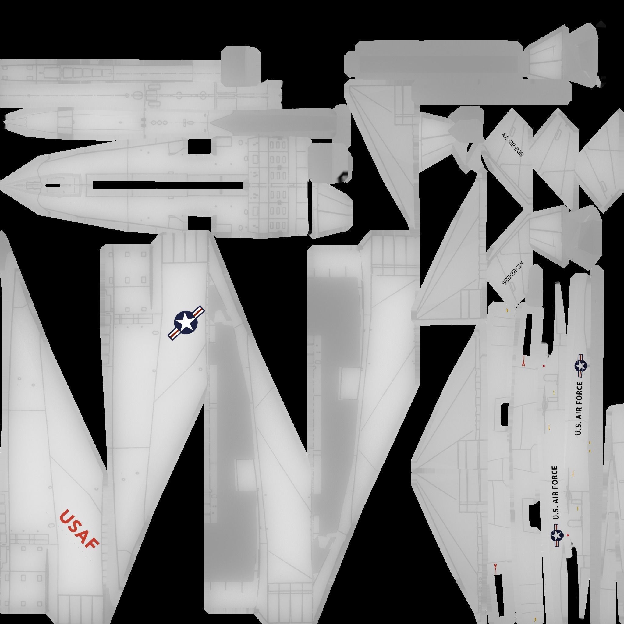 North American XB-70 Valkyrie Low-poly 3D model_17