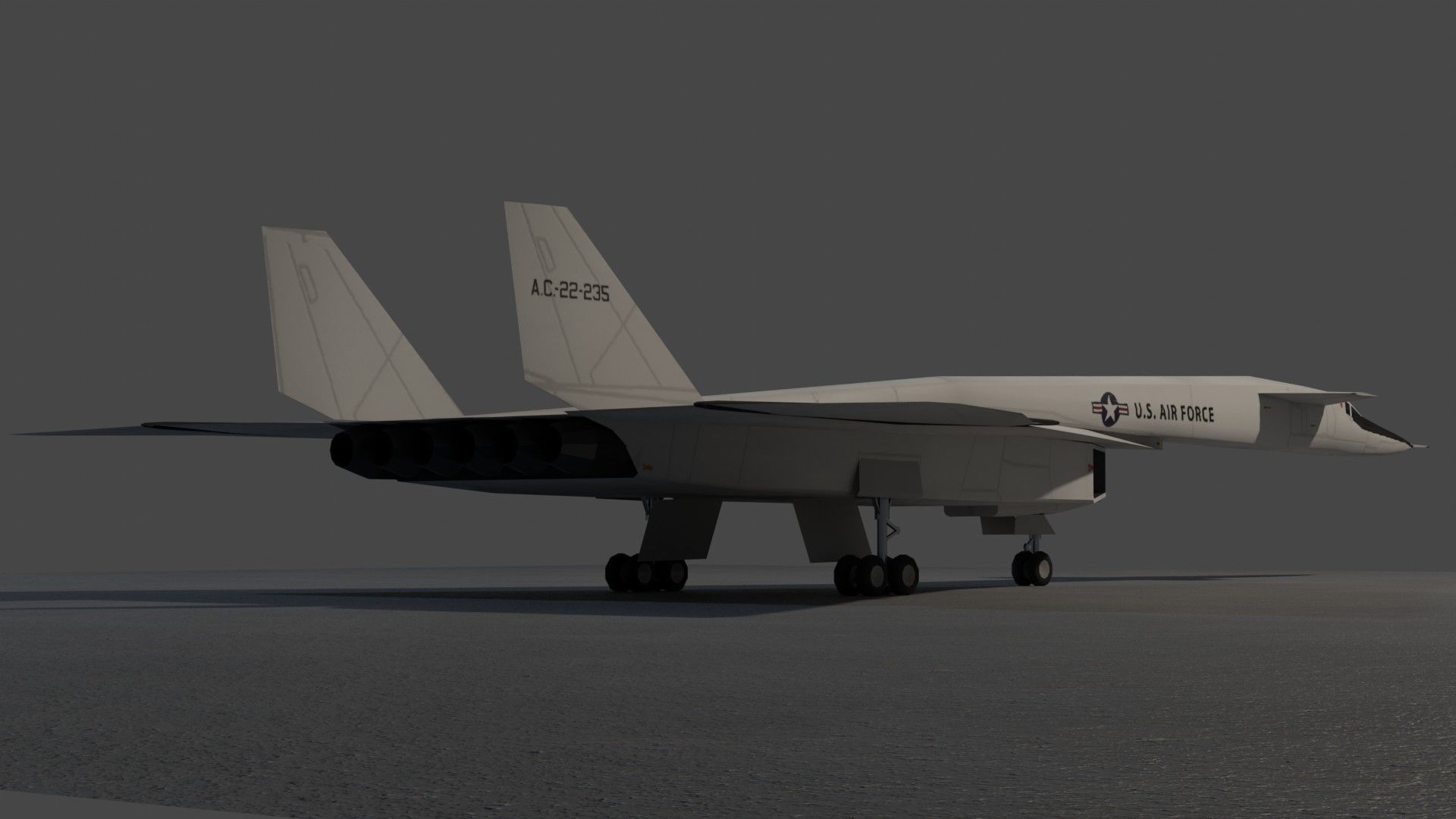North American XB-70 Valkyrie Low-poly 3D model_9