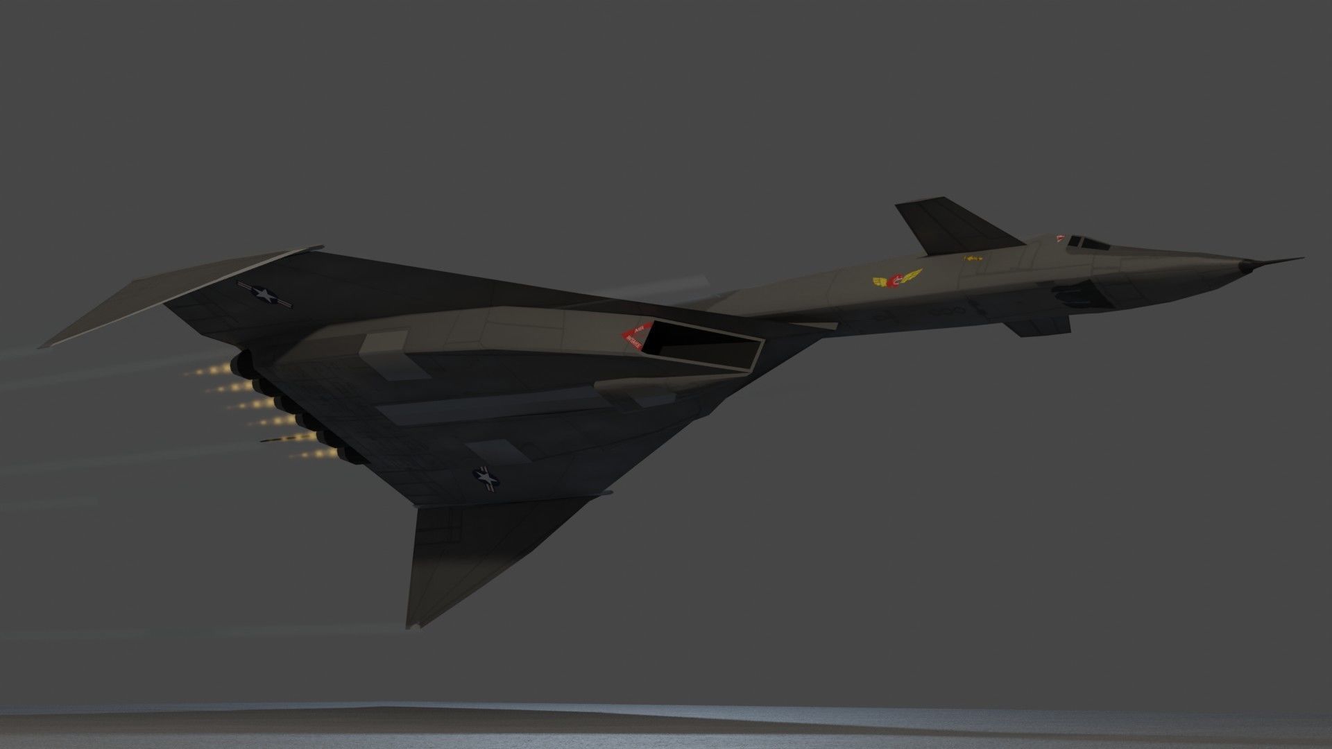 North American XB-70 Valkyrie Low-poly 3D model_10