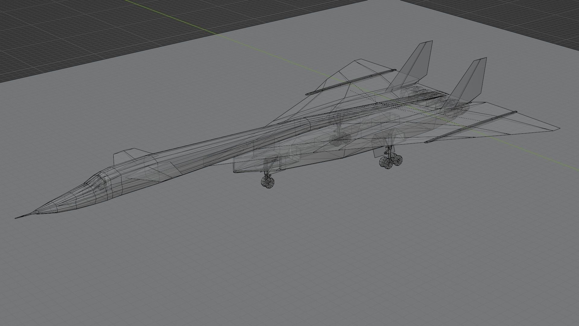 North American XB-70 Valkyrie Low-poly 3D model_8