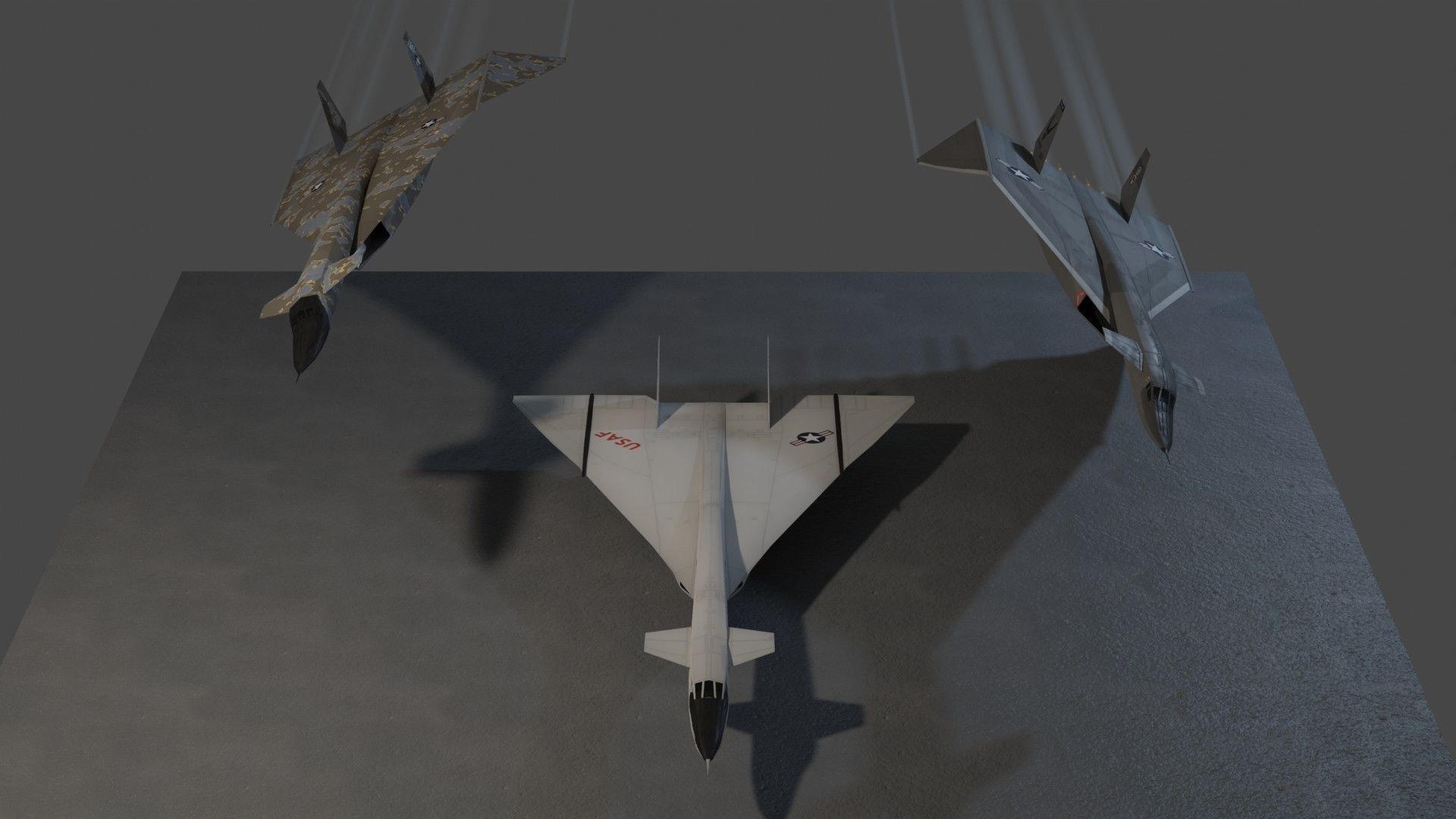North American XB-70 Valkyrie Low-poly 3D model_1