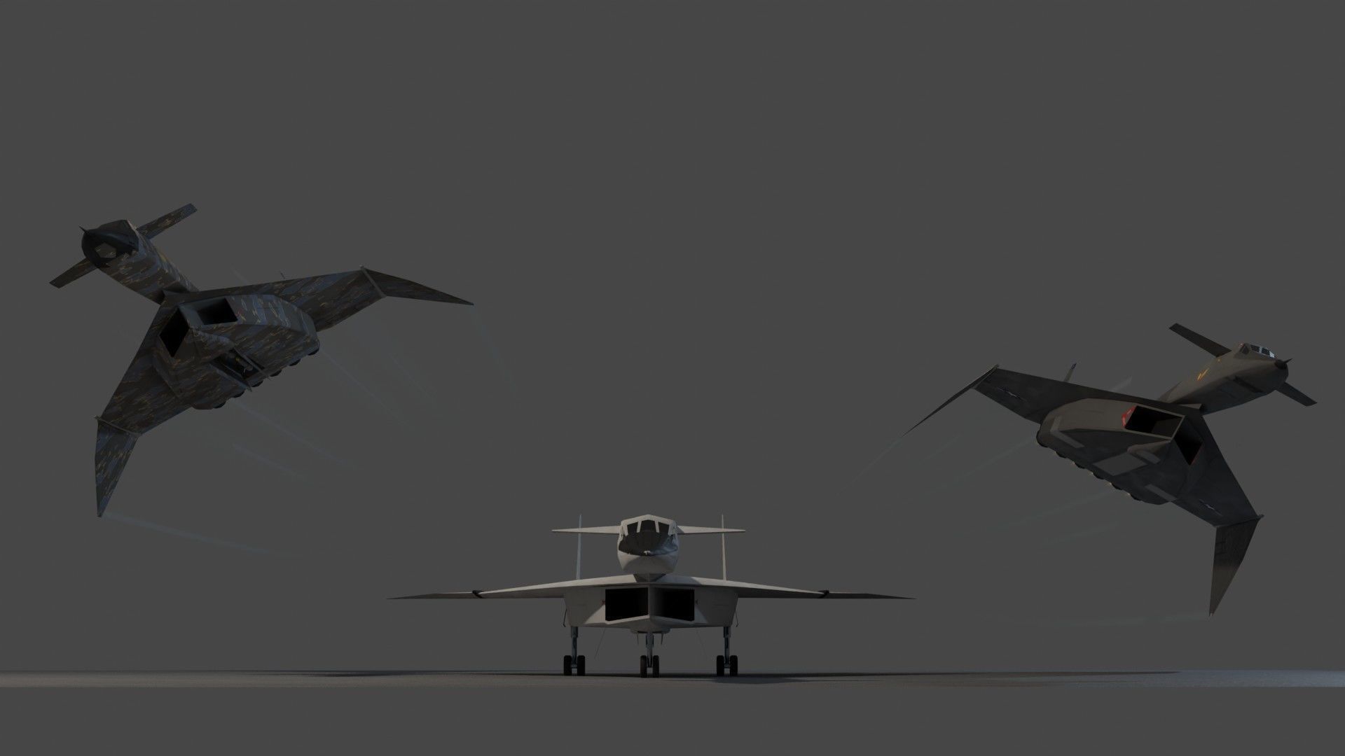 North American XB-70 Valkyrie Low-poly 3D model_5