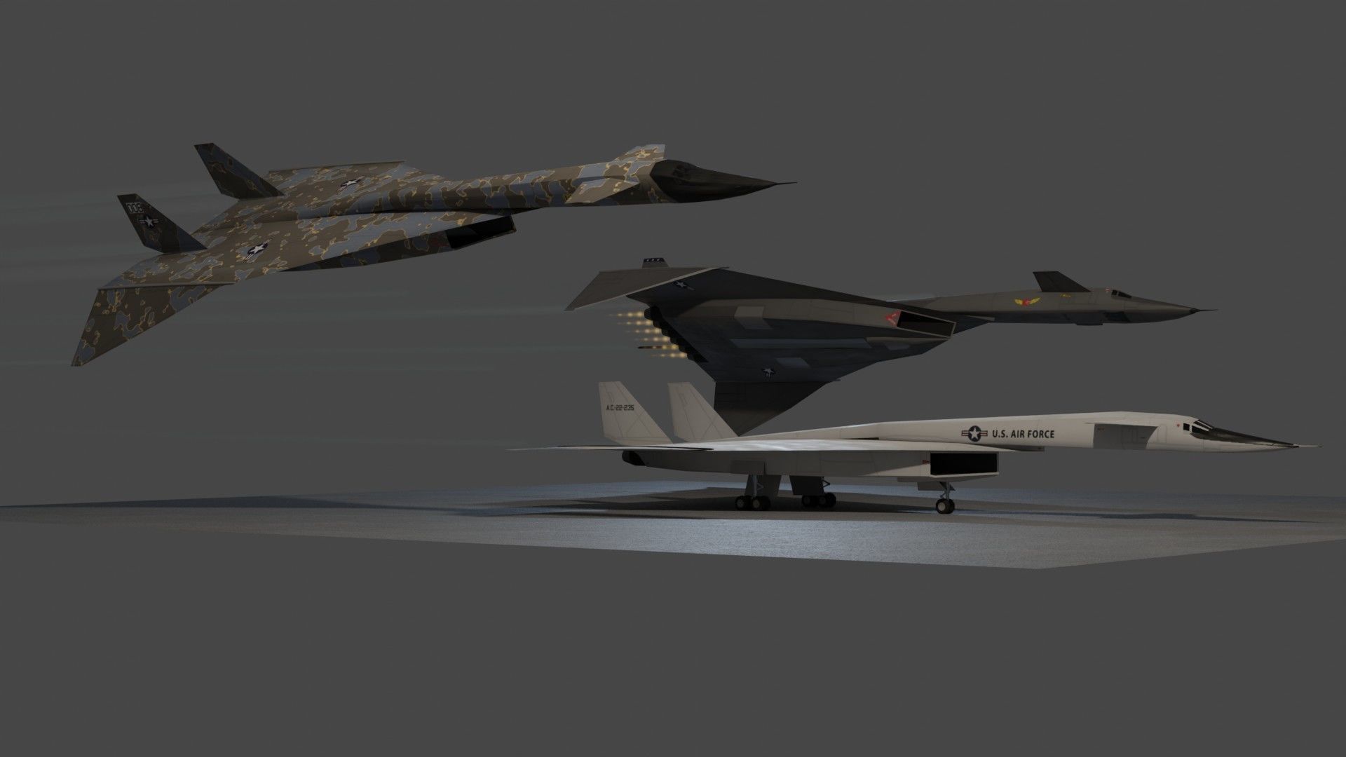 North American XB-70 Valkyrie Low-poly 3D model_4