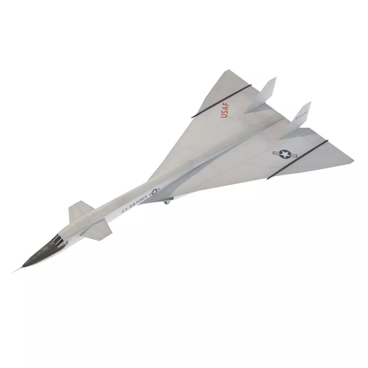 North American XB-70 Valkyrie Low-poly 3D model_0