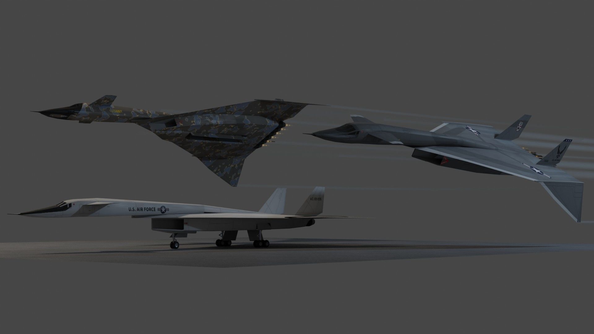 North American XB-70 Valkyrie Low-poly 3D model_3
