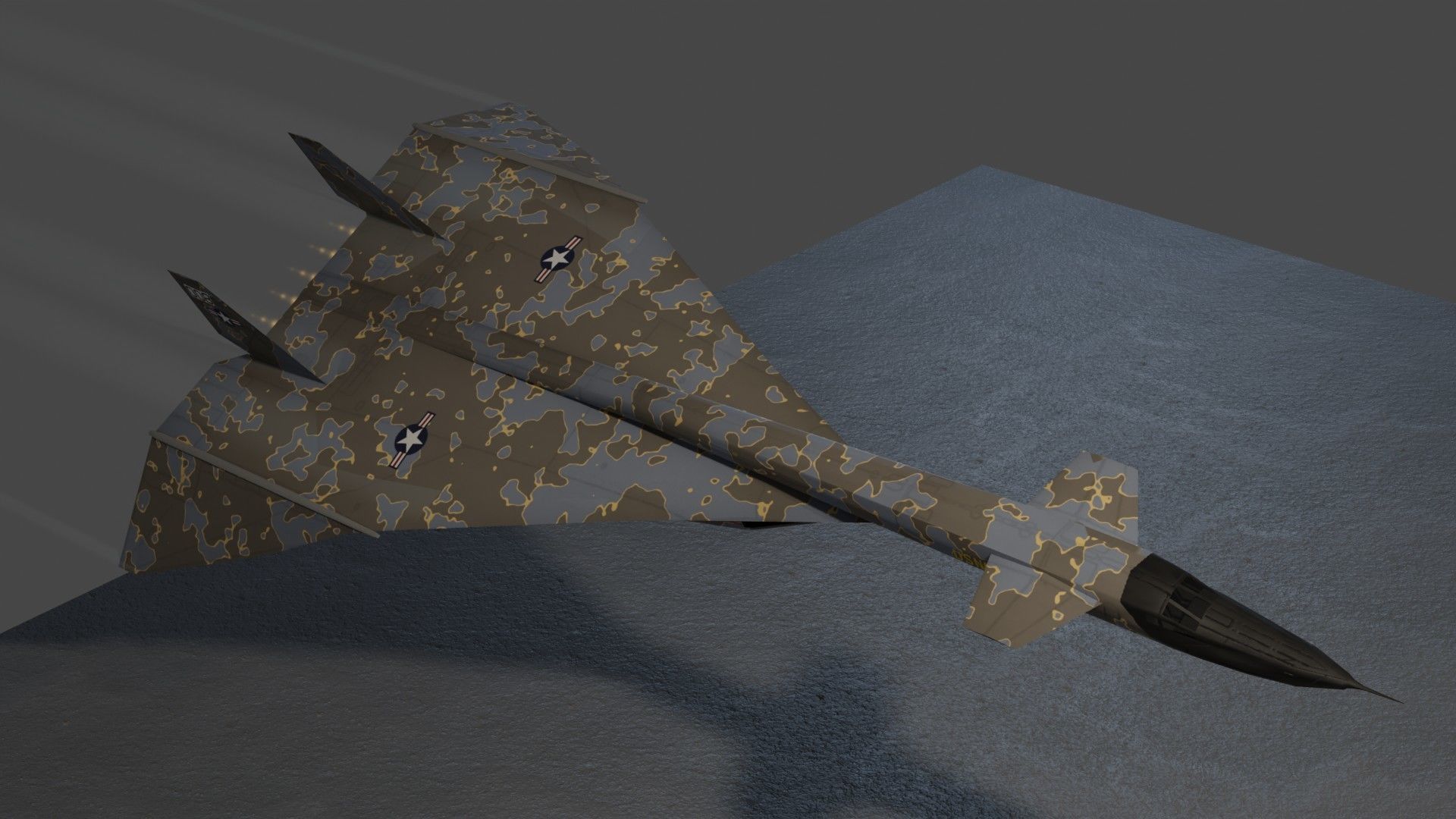 North American XB-70 Valkyrie Low-poly 3D model_13