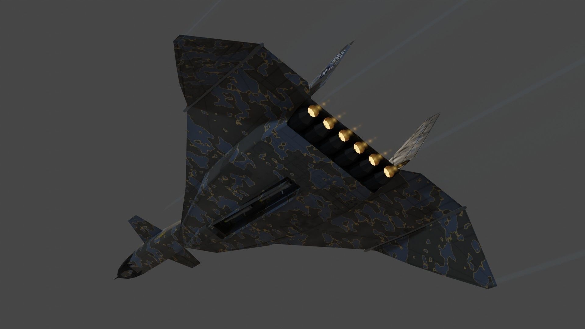 North American XB-70 Valkyrie Low-poly 3D model_12