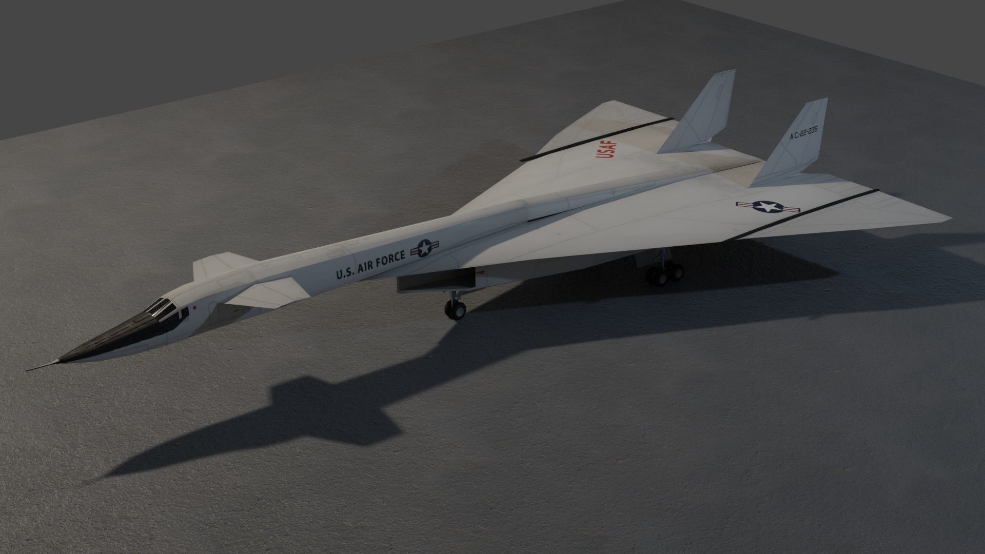North American XB-70 Valkyrie Low-poly 3D model_7