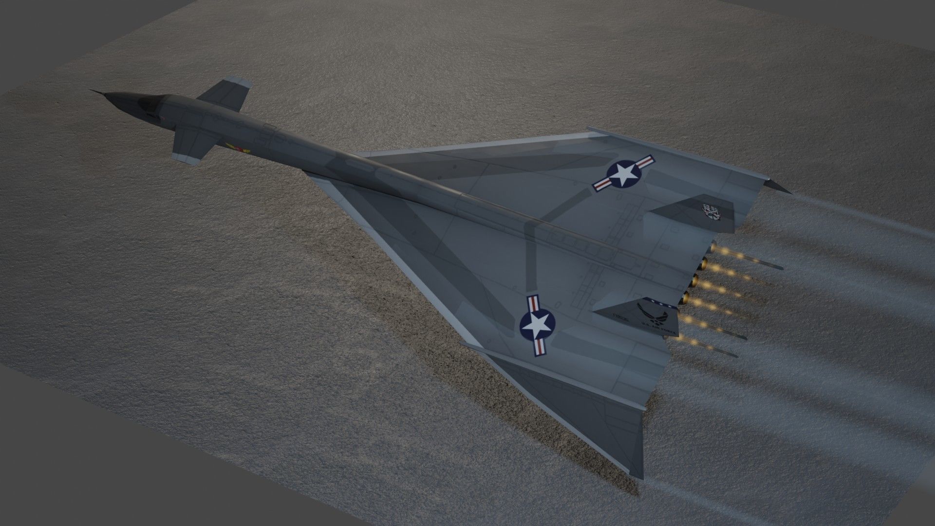 North American XB-70 Valkyrie Low-poly 3D model_11