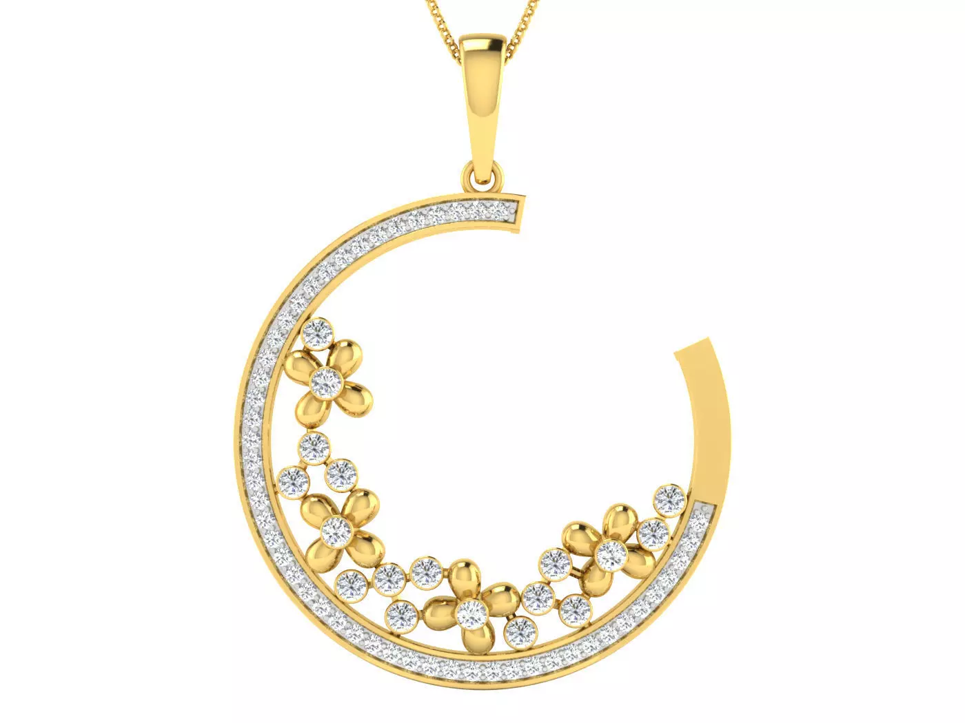 Solitaire Women Pendant 3dm STL OBJ FBX Renders Details 3D print model_0