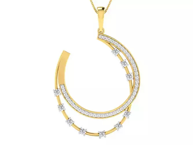 Solitaire Women Pendant 3dm STL OBJ FBX Renders Details