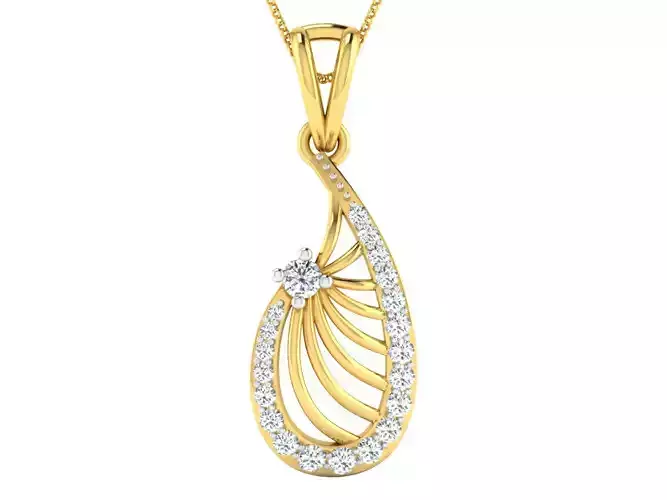 Solitaire Women Pendant 3dm STL OBJ FBX Renders Details