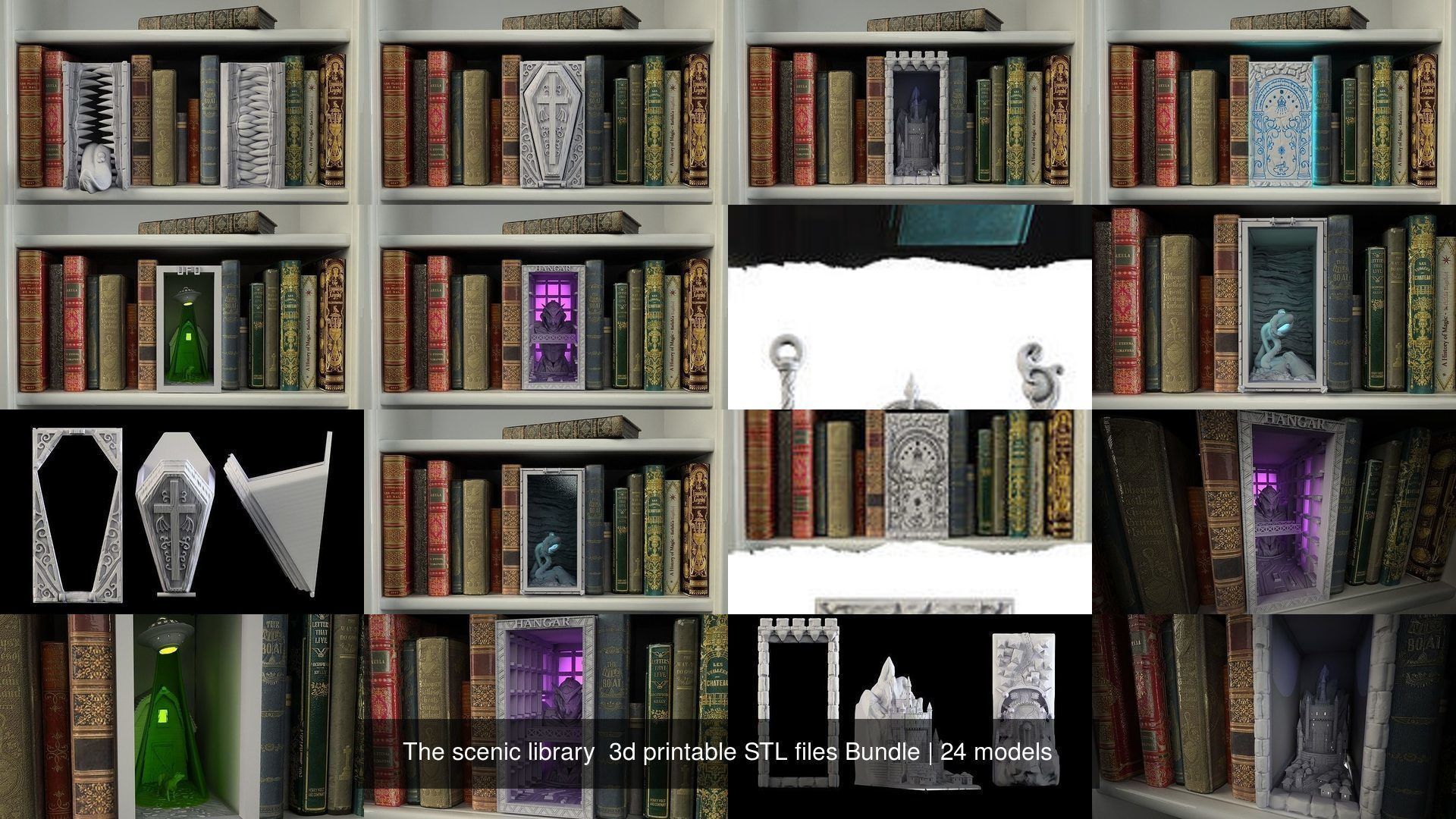 The scenic library  3d printable STL files Bundle 3D Model Collection_2