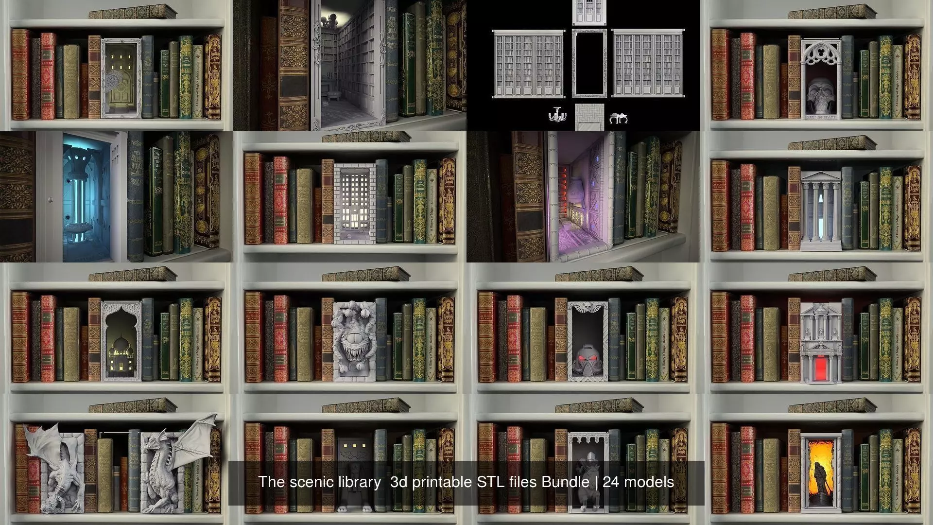 The scenic library  3d printable STL files Bundle 3D Model Collection_0