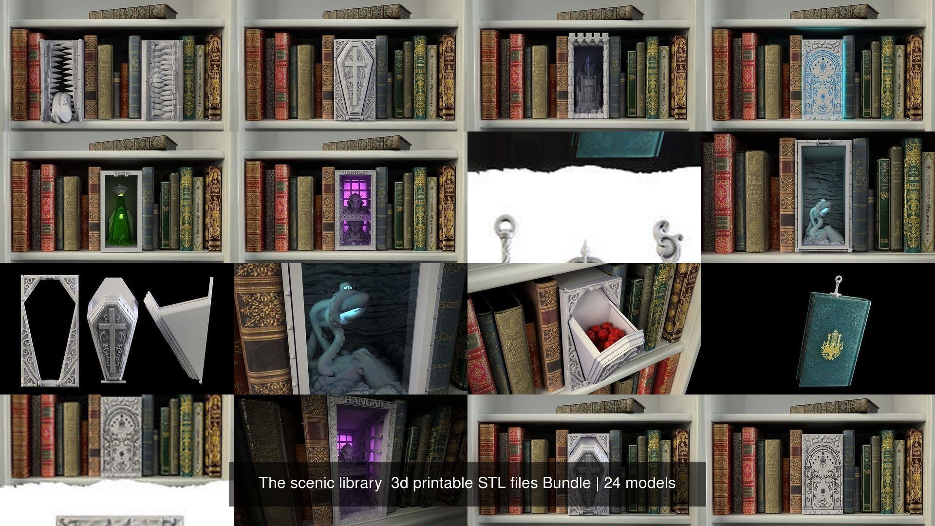 The scenic library  3d printable STL files Bundle 3D Model Collection_3