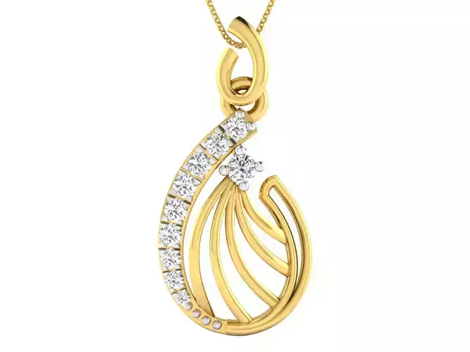 Solitaire Women Pendant 3dm STL OBJ FBX Renders Details