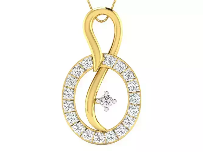 Solitaire Women Pendant 3dm STL OBJ FBX Renders Details
