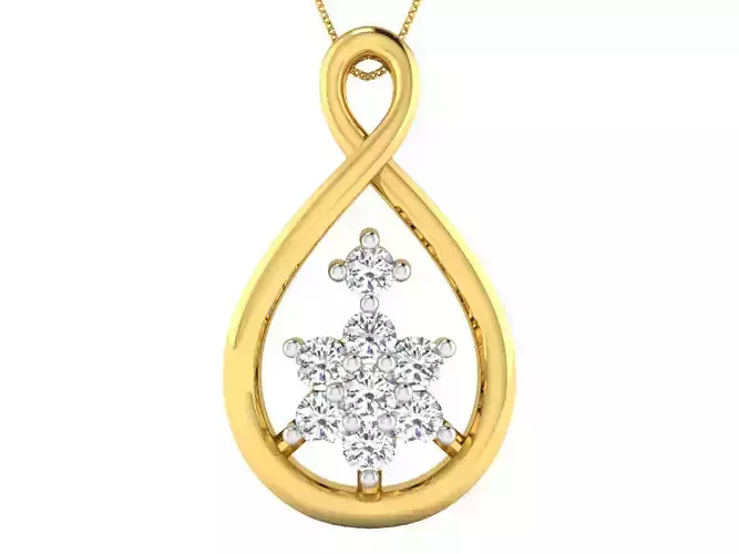Solitaire Women Pendant 3dm STL OBJ FBX Renders Details