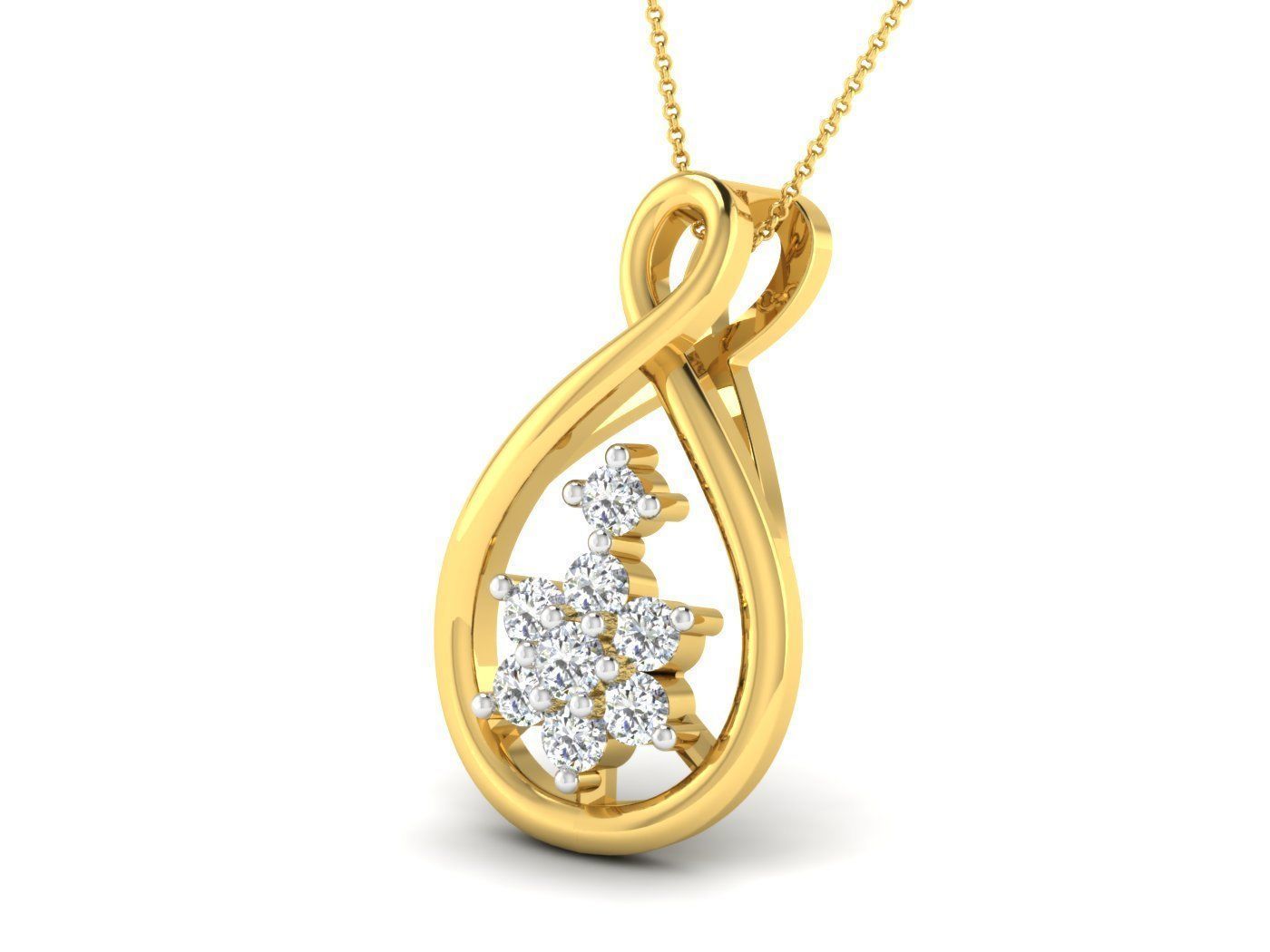 Solitaire Women Pendant 3dm STL OBJ FBX Renders Details 3D print model_1