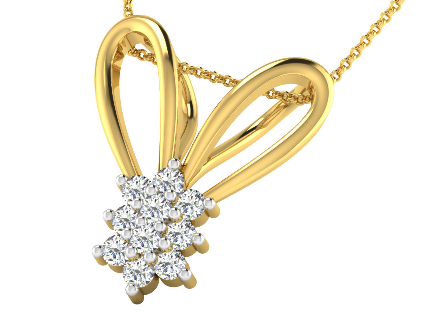 Solitaire Women Pendant 3dm STL OBJ FBX Renders Details 3D print model_6