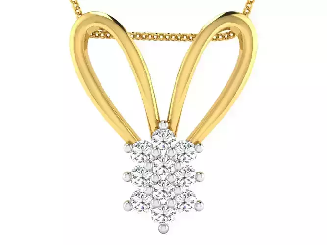 Solitaire Women Pendant 3dm STL OBJ FBX Renders Details