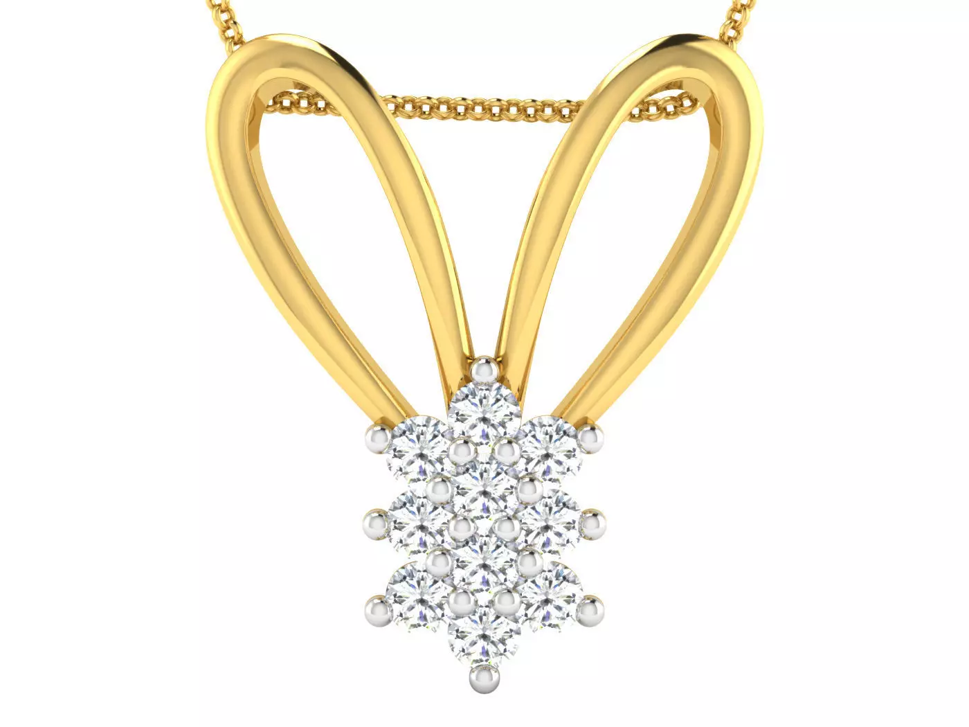 Solitaire Women Pendant 3dm STL OBJ FBX Renders Details 3D print model_0