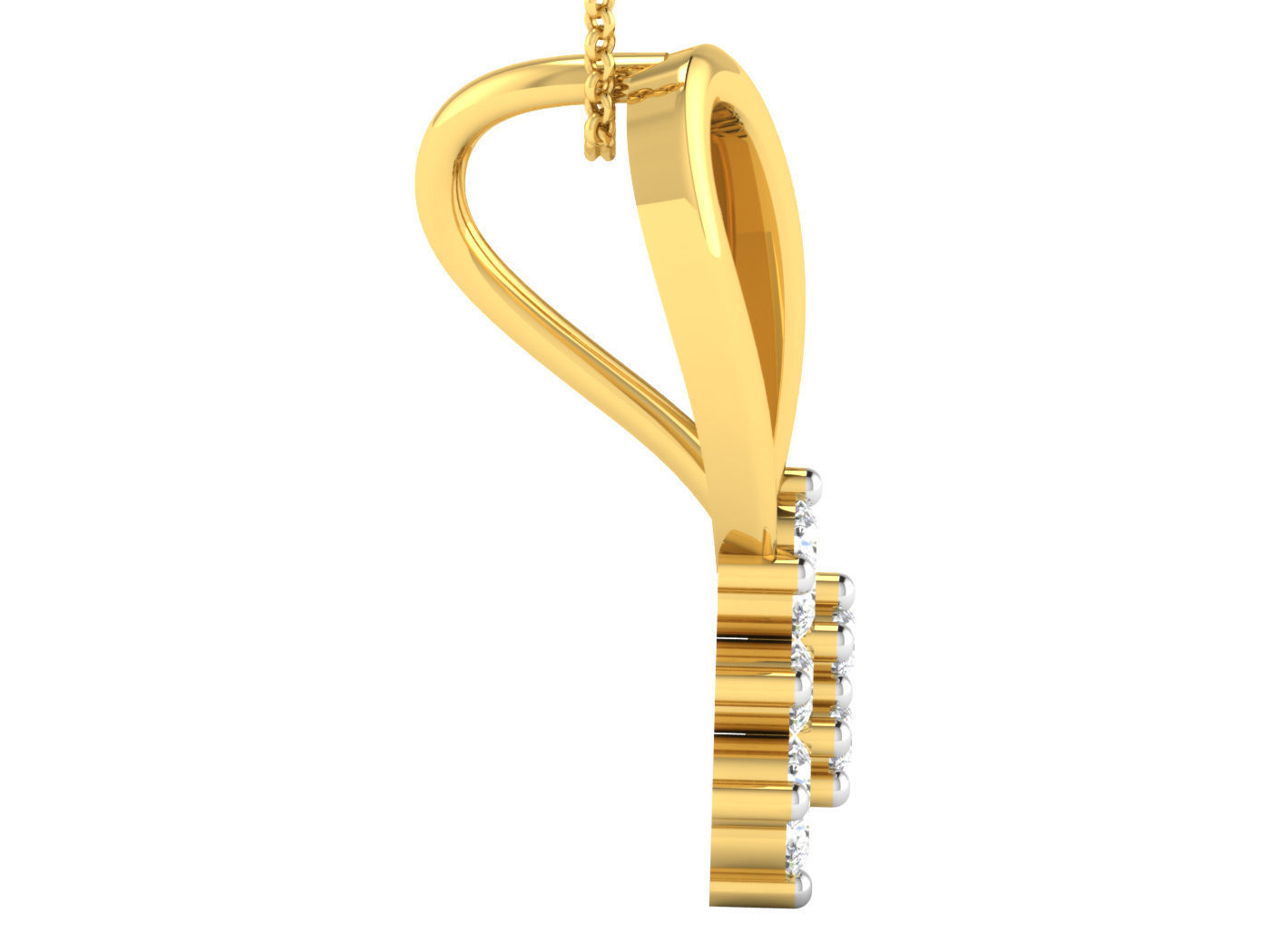 Solitaire Women Pendant 3dm STL OBJ FBX Renders Details 3D print model_7