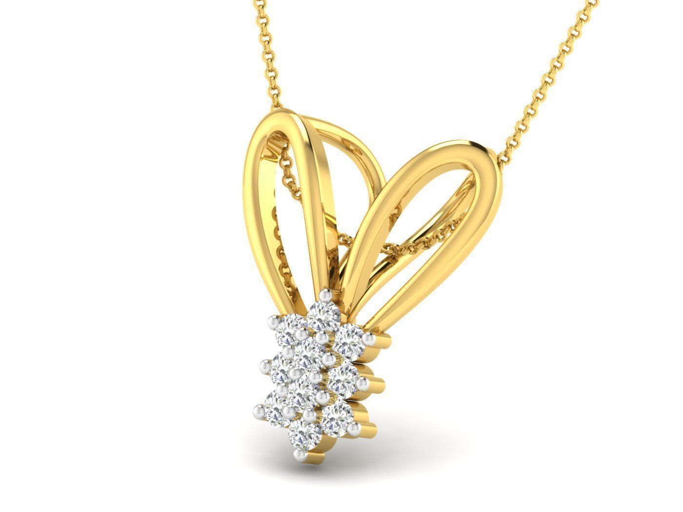 Solitaire Women Pendant 3dm STL OBJ FBX Renders Details 3D print model_3