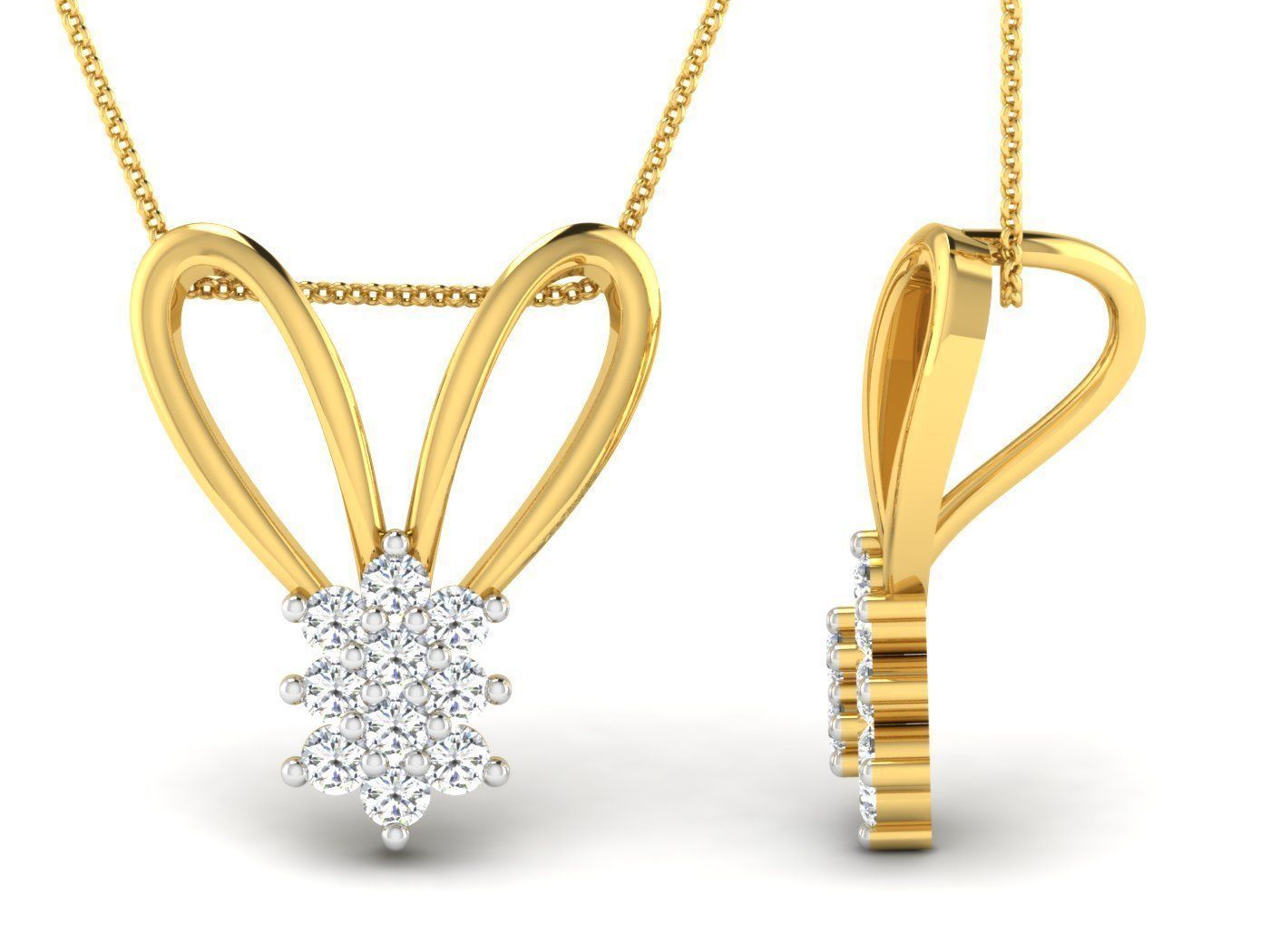 Solitaire Women Pendant 3dm STL OBJ FBX Renders Details 3D print model_2