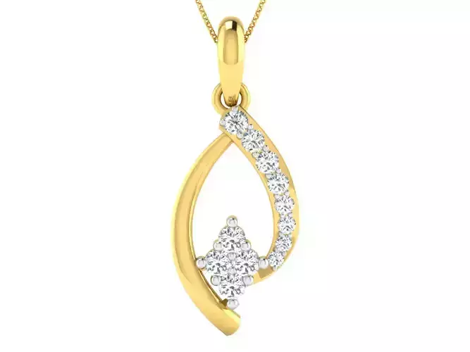 Solitaire Women Pendant 3dm STL OBJ FBX Renders Details