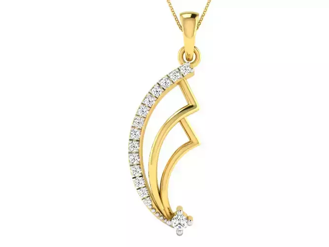 Solitaire Women Pendant 3dm STL OBJ FBX Renders Details