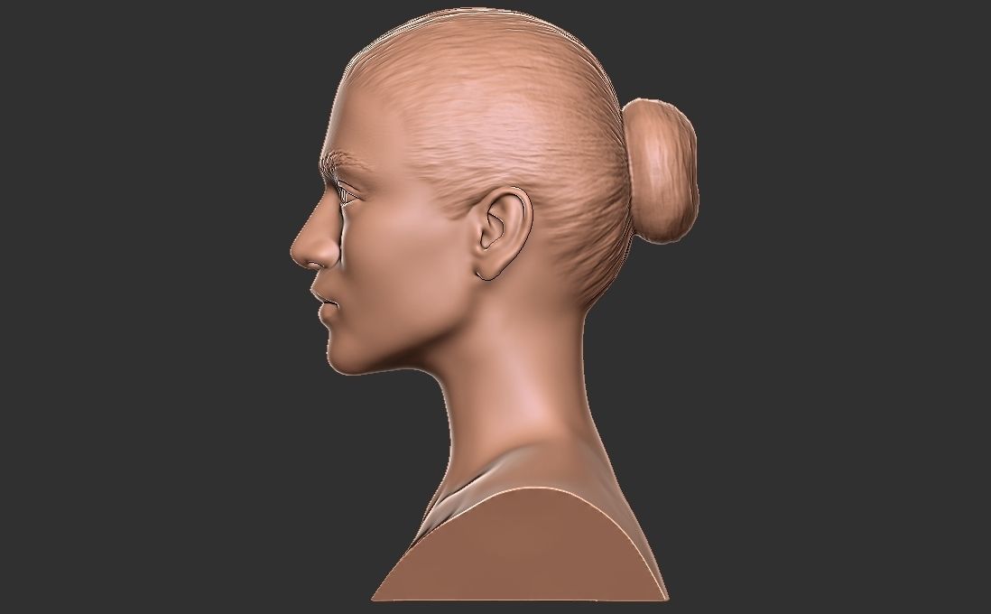 Zendaya bust for 3D printing 3D print model_5