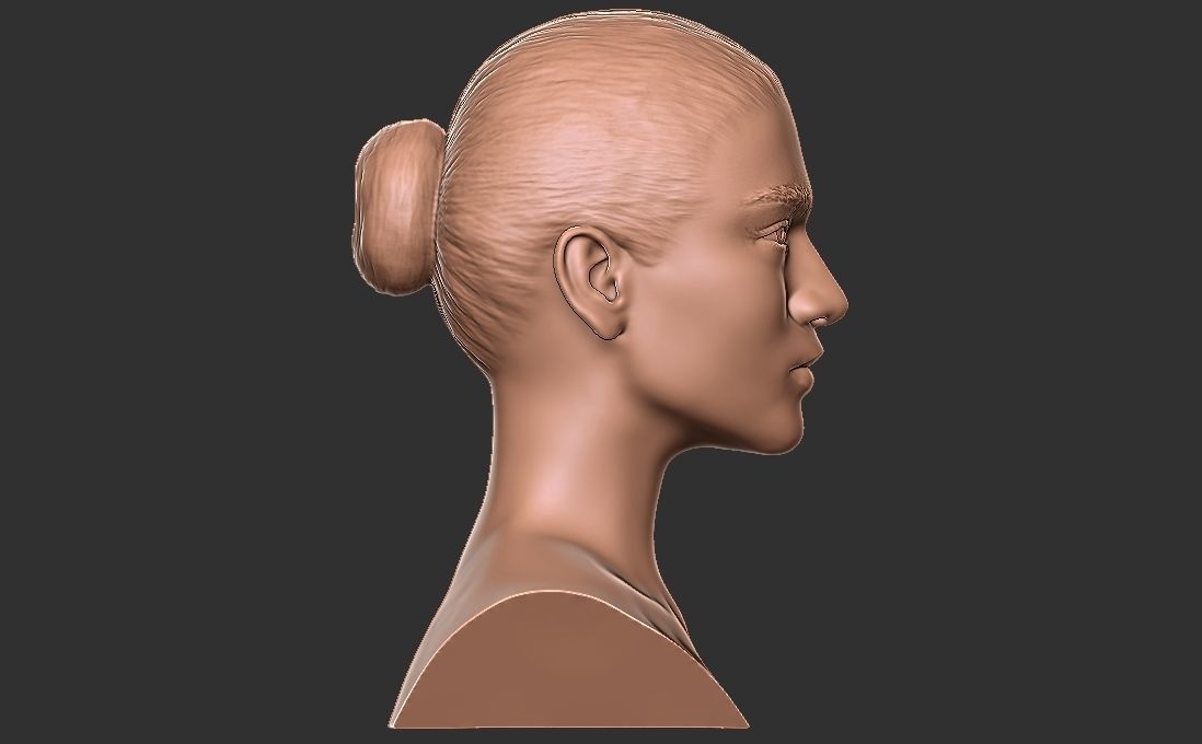 Zendaya bust for 3D printing 3D print model_9
