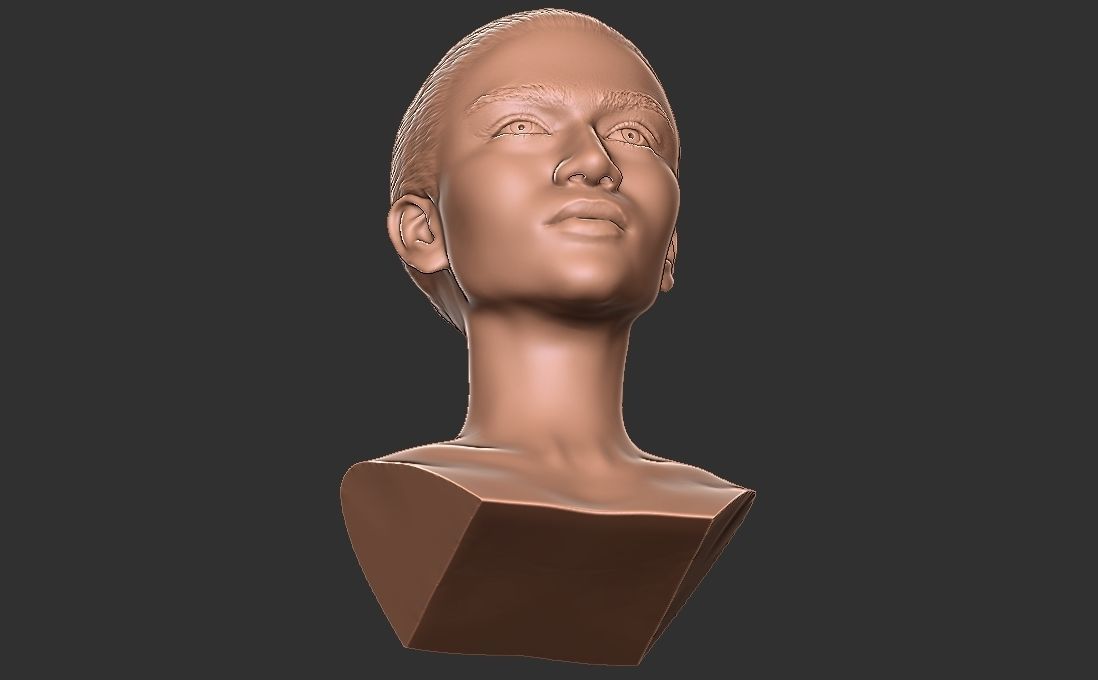 Zendaya bust for 3D printing 3D print model_16