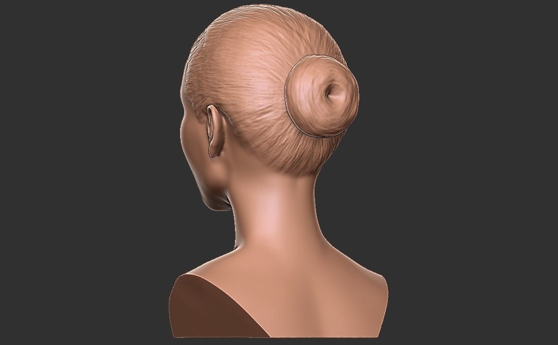 Zendaya bust for 3D printing 3D print model_6