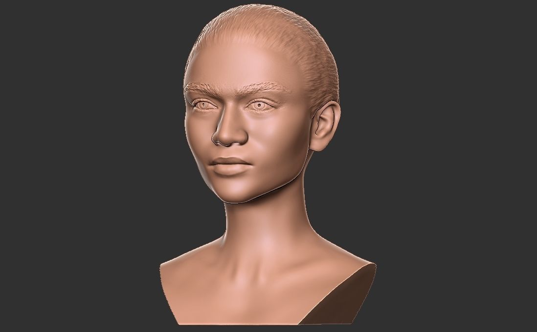 Zendaya bust for 3D printing 3D print model_2