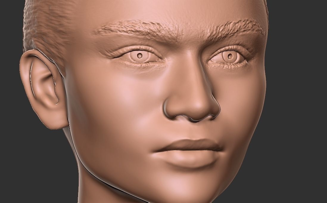 Zendaya bust for 3D printing 3D print model_19