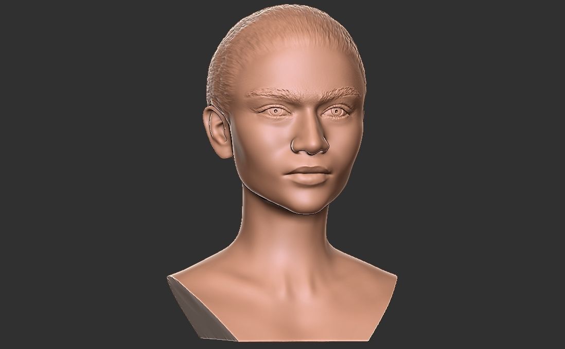 Zendaya bust for 3D printing 3D print model_12