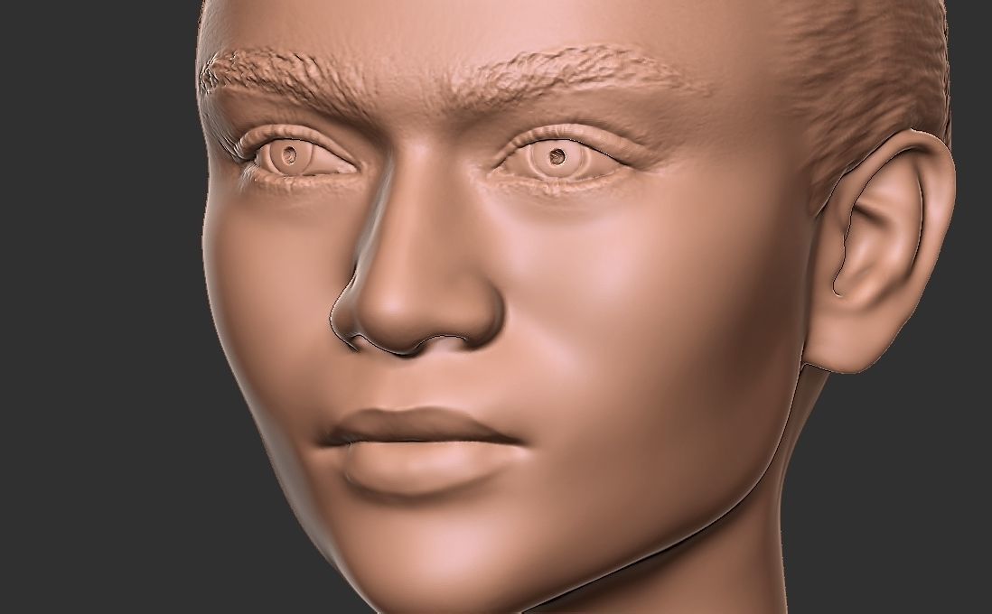 Zendaya bust for 3D printing 3D print model_20