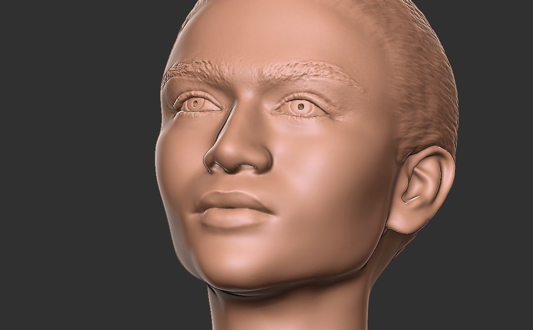 Zendaya bust for 3D printing 3D print model_23